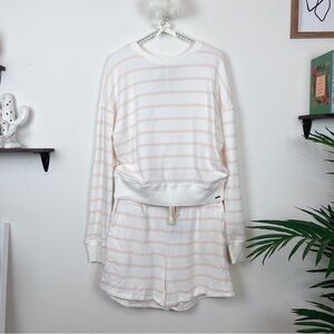 n:philanthropy Eaton Sweatshirt& Audet Short in Petal Pink Stripe